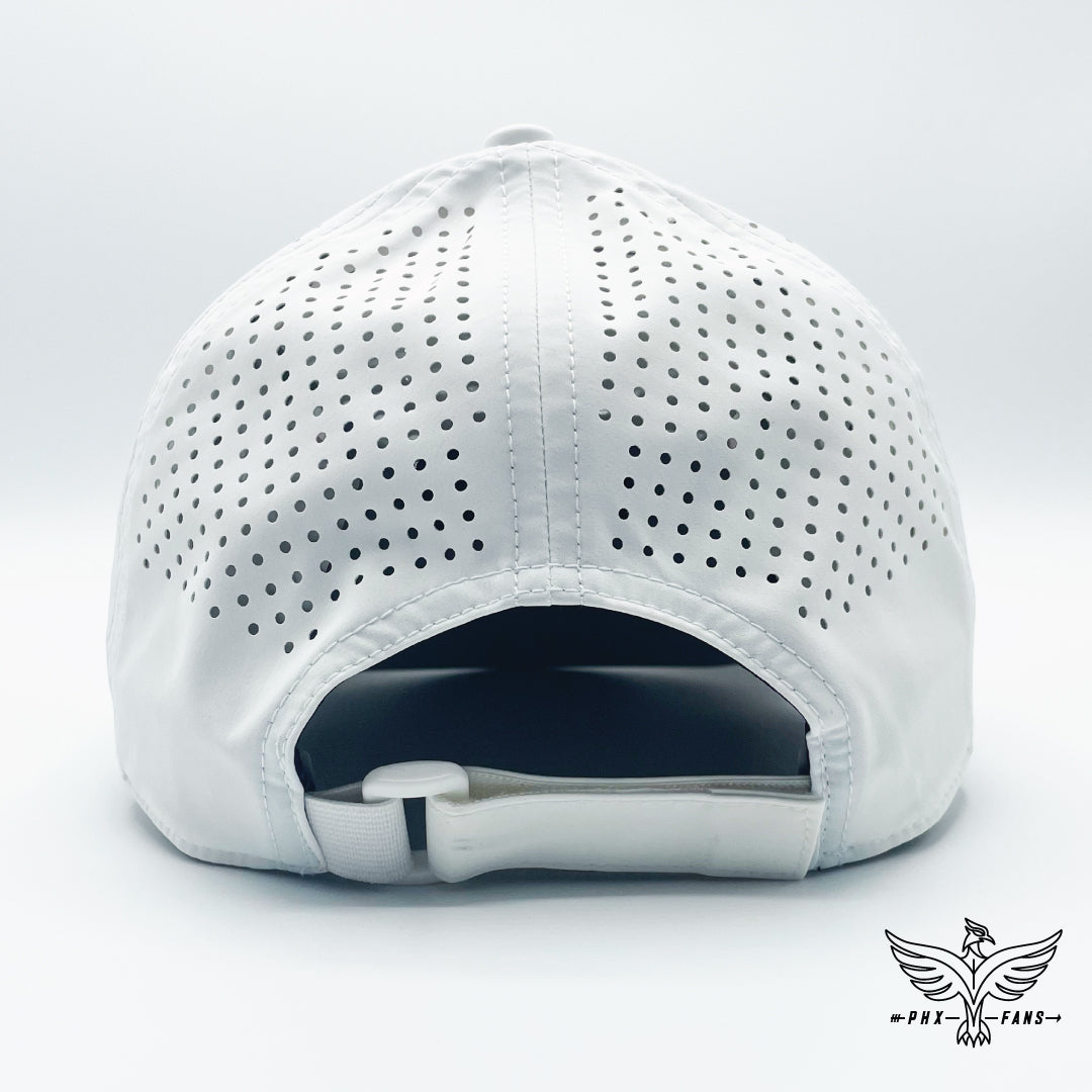 State of Hoops purple and orange White Curved Performance hat