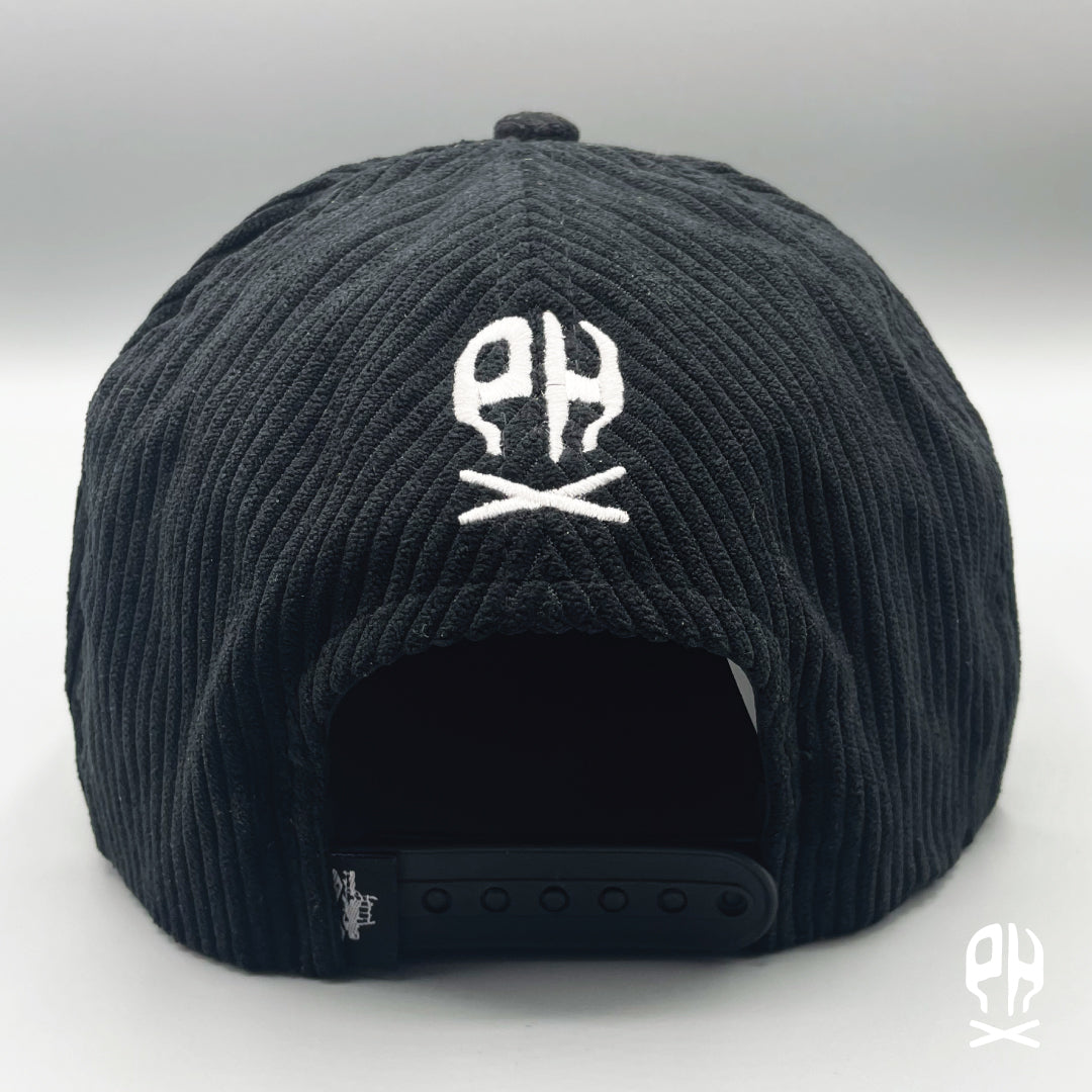 PHX Skull City black corduroy hat
