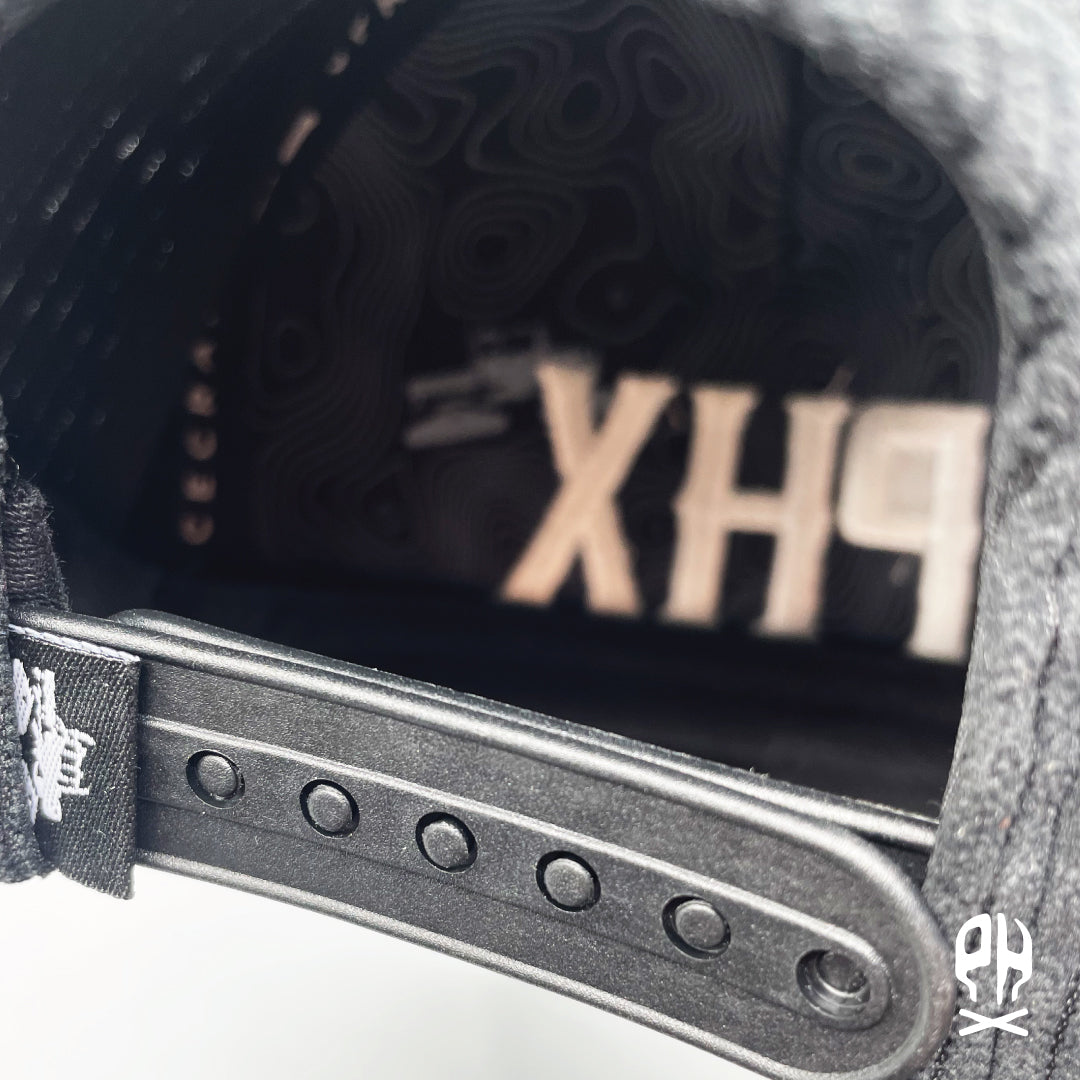 PHX Skull City black corduroy hat