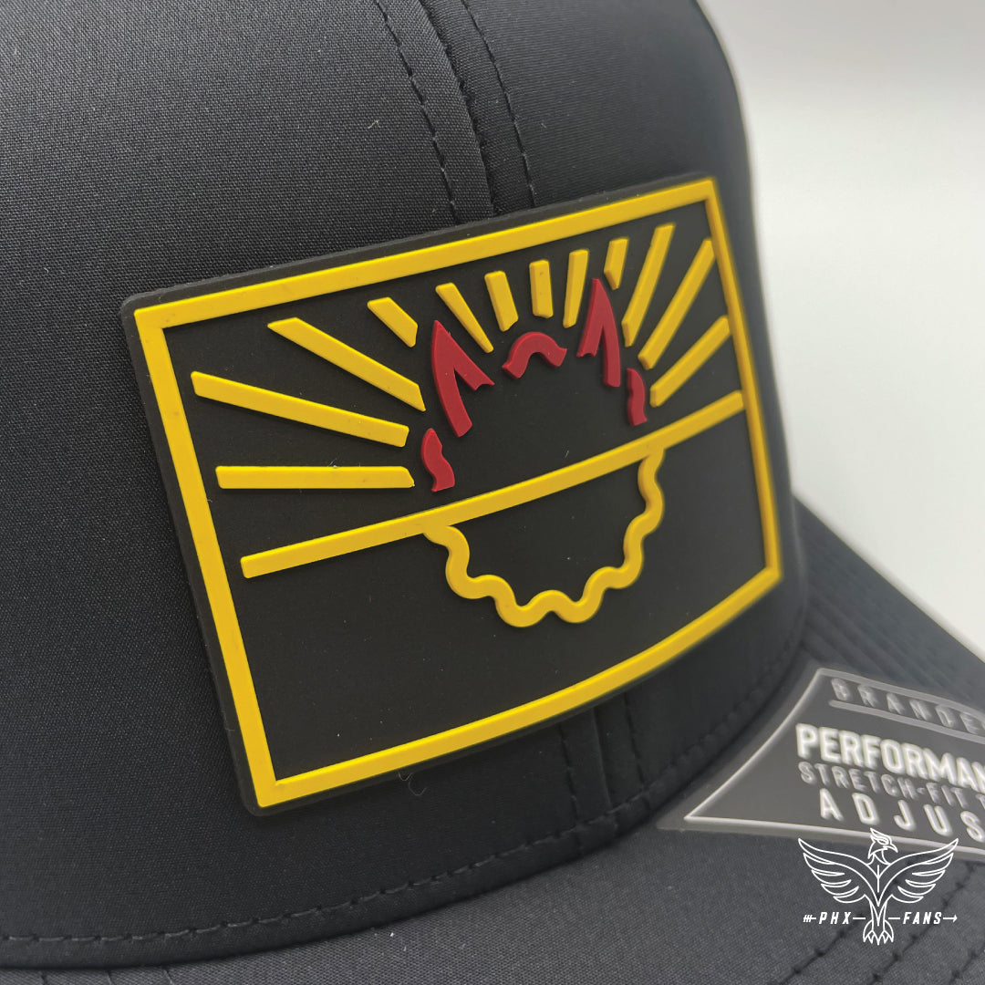 State of Hell maroon and gold Curved Performance hat