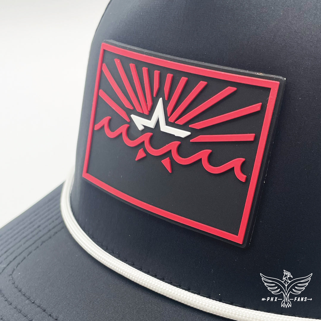 State of Football red and white Curved 5 Panel Rope Performance hat