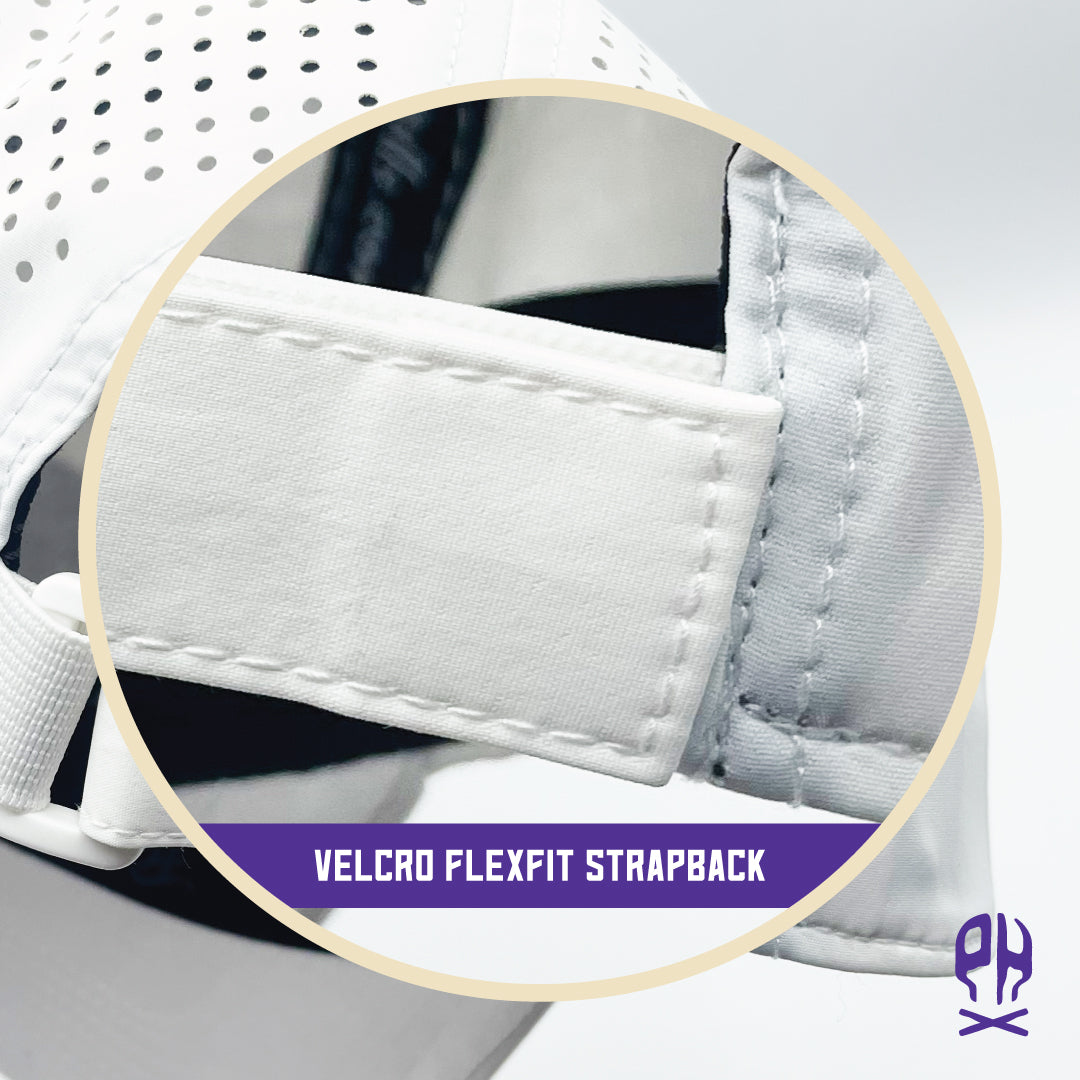 State of Hockey purple and sand White Curved Performance hat