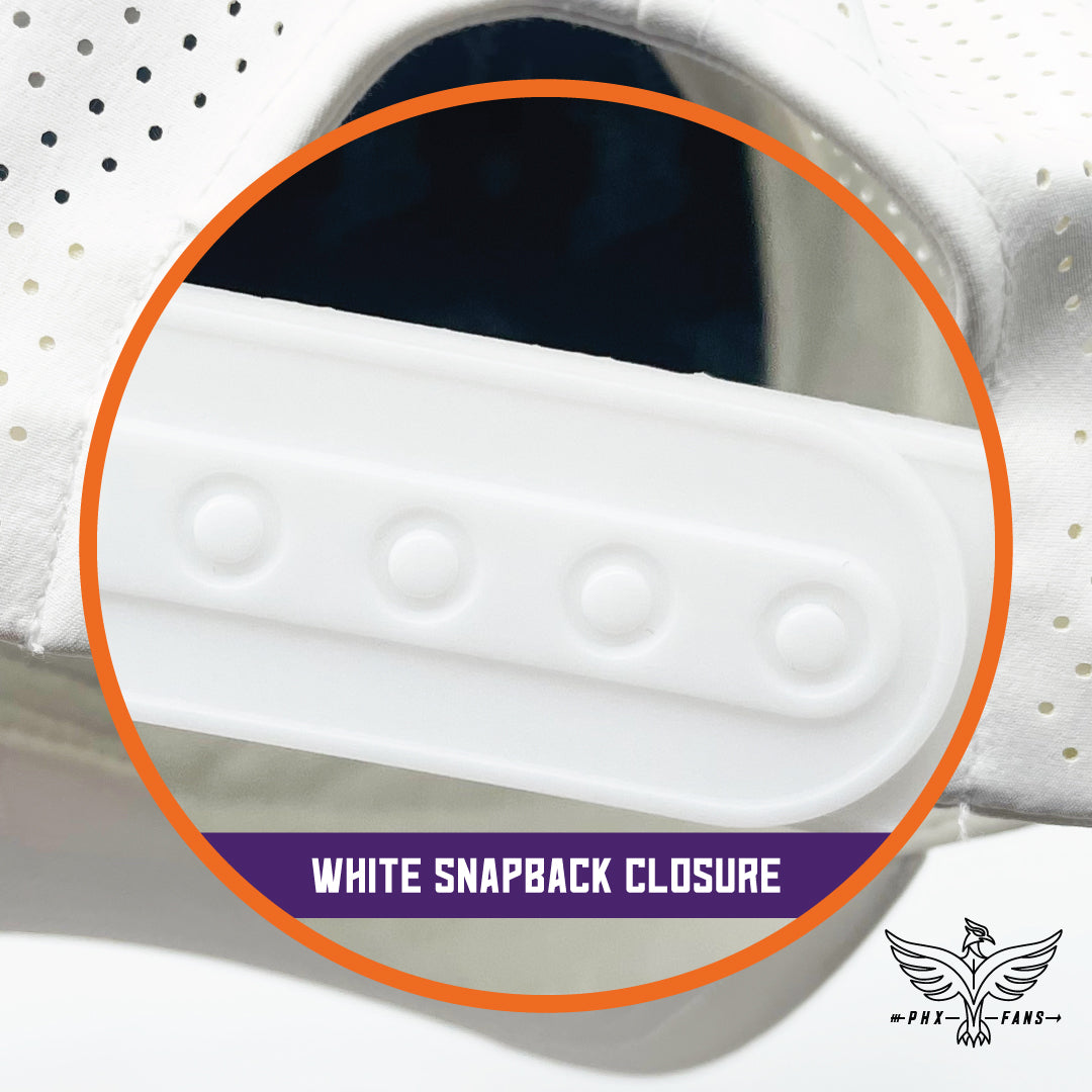 State of Hoops purple and orange White Elite Curved hat