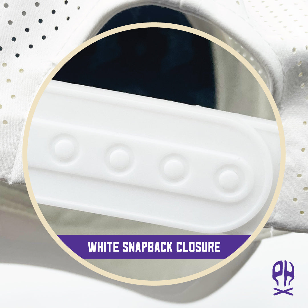 State of Hockey purple and sand White Elite Curved hat