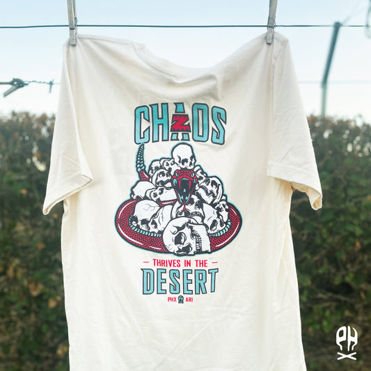 Chaos Thrives vintage white t-shirt