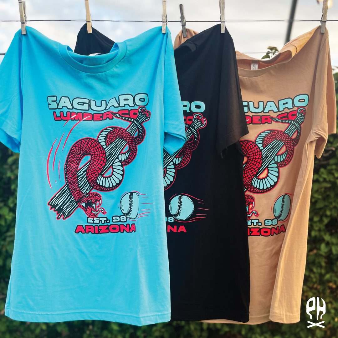 Saguaro Lumber Co. turquoise t-shirt