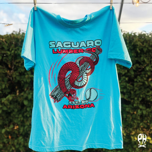 Saguaro Lumber Co. turquoise t-shirt