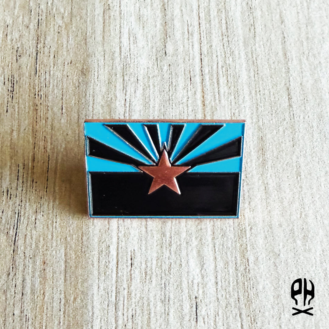 Nocturnal Turquoise Arizona Flag enamel pin