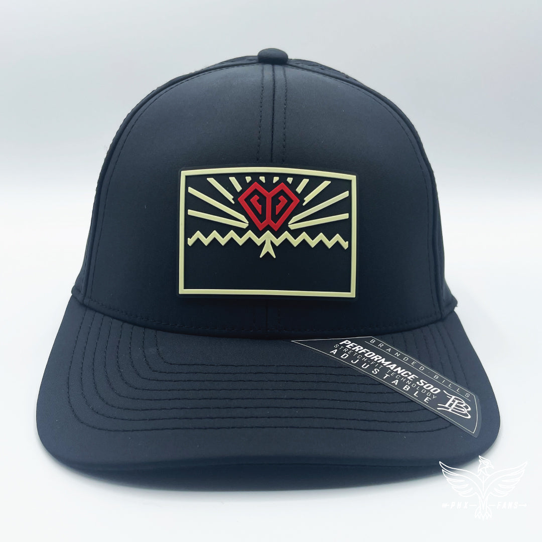 State of Baseball sand and red Curved Performance hat