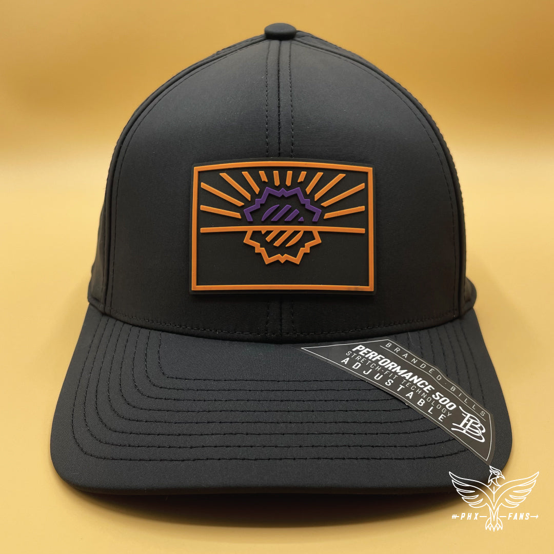 State of Hoops purple and orange Curved Performance hat