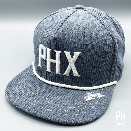 PHX Skull City gray corduroy hat