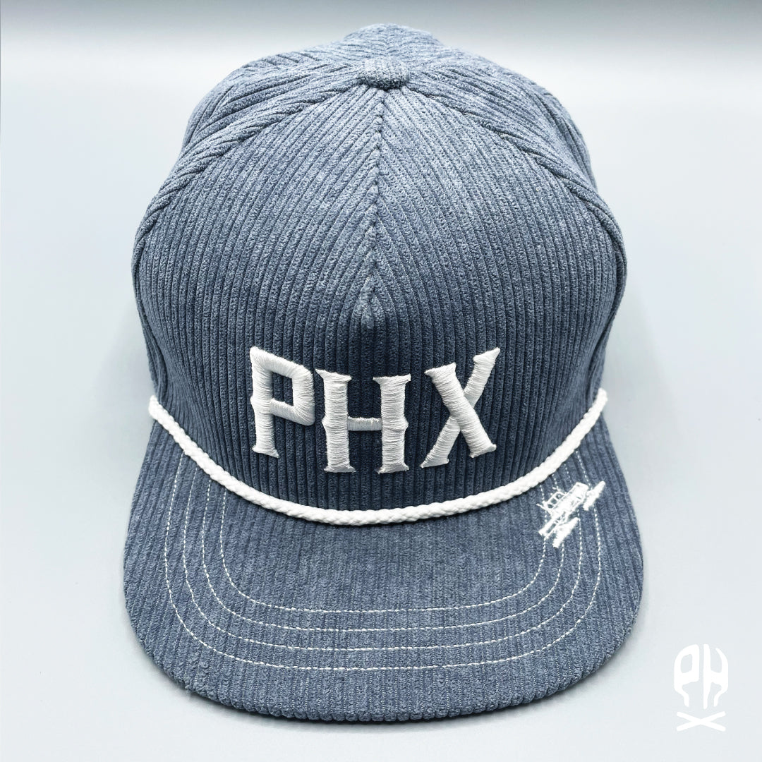 PHX Skull City gray corduroy hat