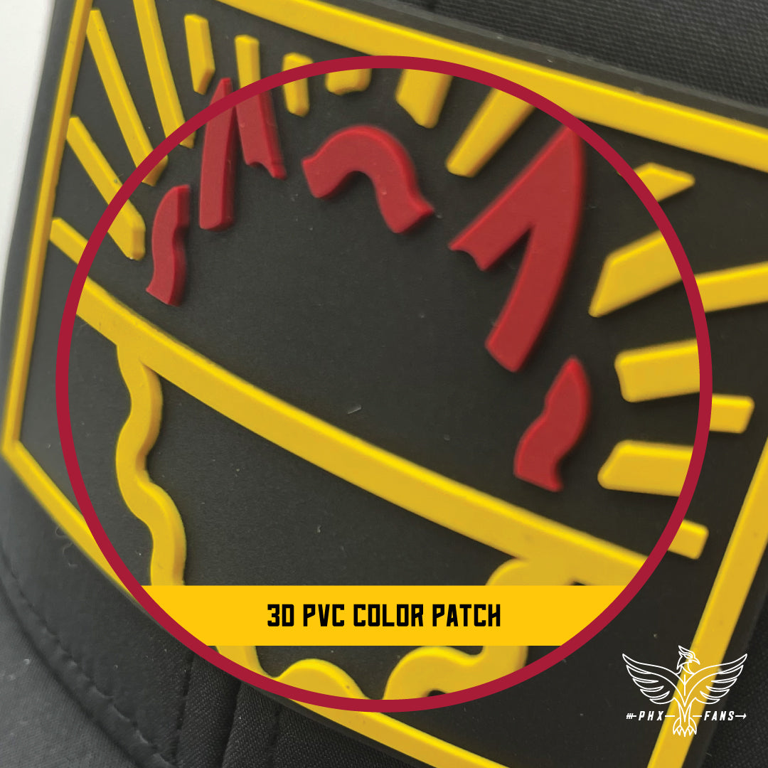State of Hell maroon and gold Curved Performance hat