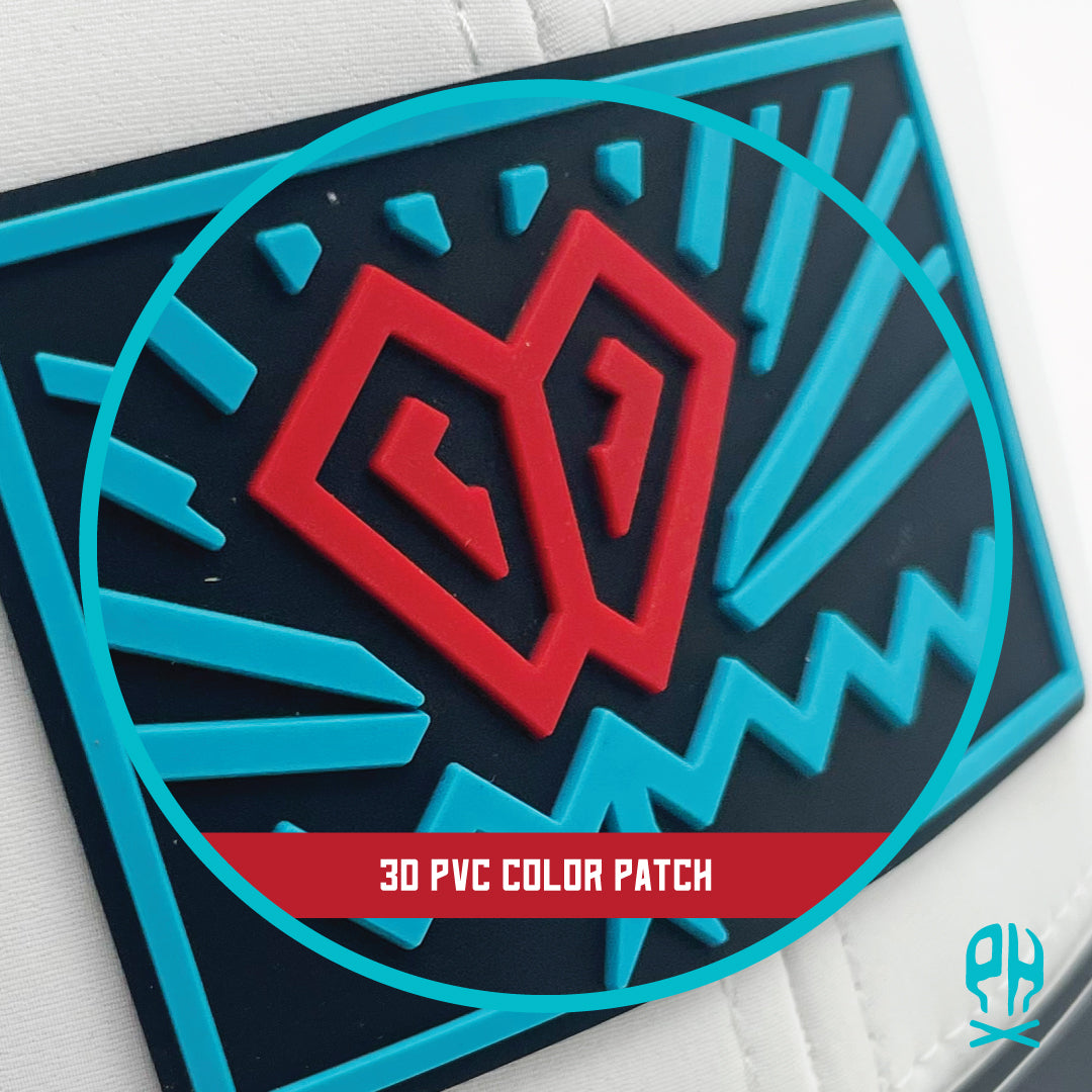 State of Baseball teal and red White Curved Performance hat