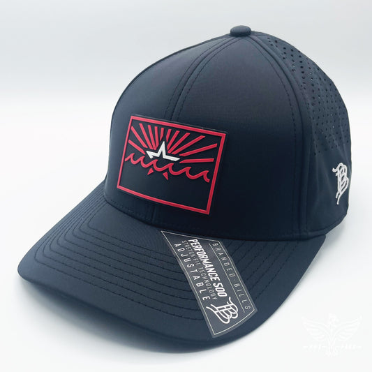 State of Football red and white Curved Performance hat