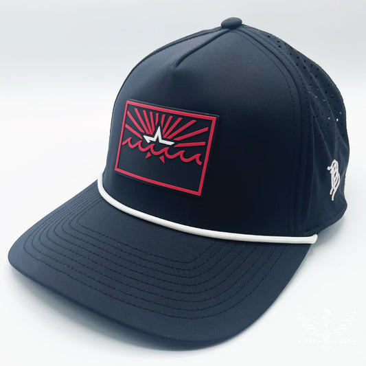 State of Football red and white Curved 5 Panel Rope Performance hat