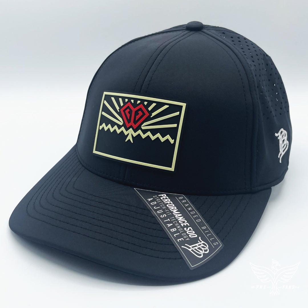 State of Baseball sand and red Curved Performance hat