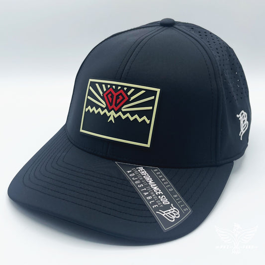 State of Baseball sand and red Curved Performance hat