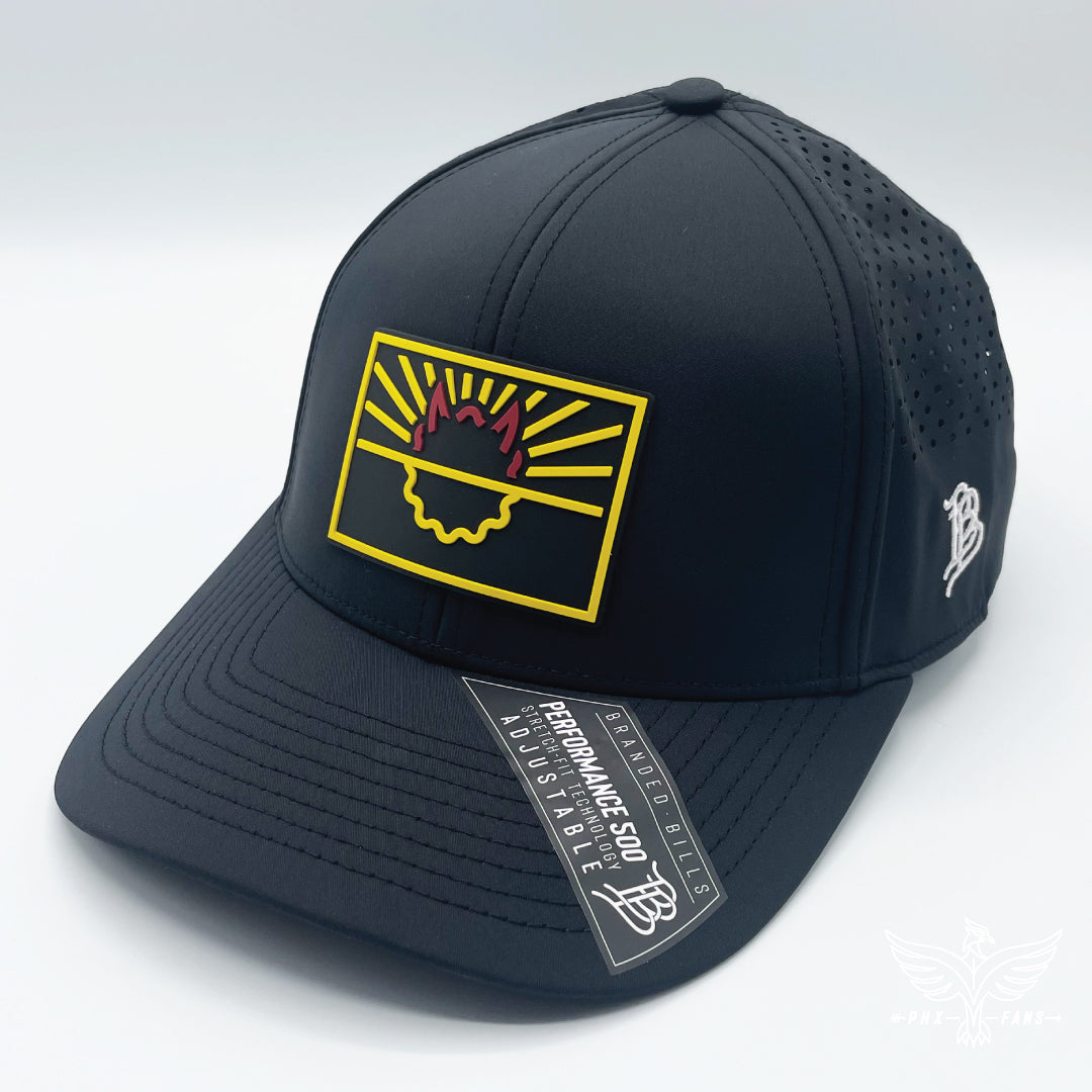 State of Hell maroon and gold Curved Performance hat