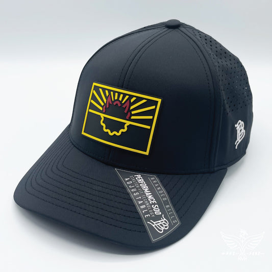 State of Hell maroon and gold Curved Performance hat