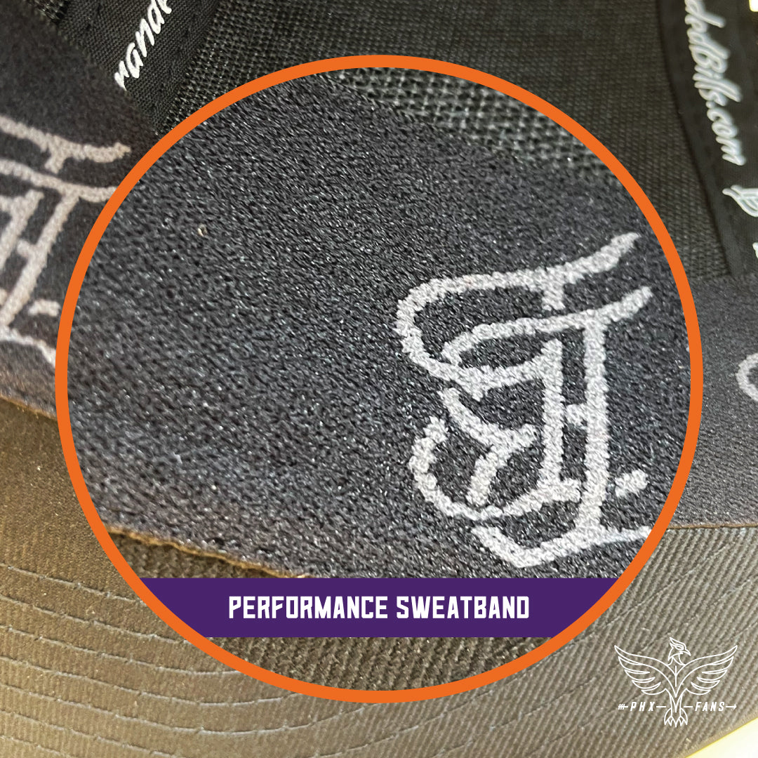 State of Hoops purple and orange Curved 5 Panel Rope Performance hat