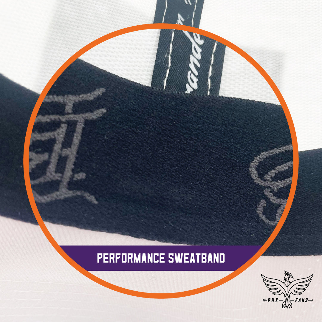 State of Hoops purple and orange White Curved Performance hat