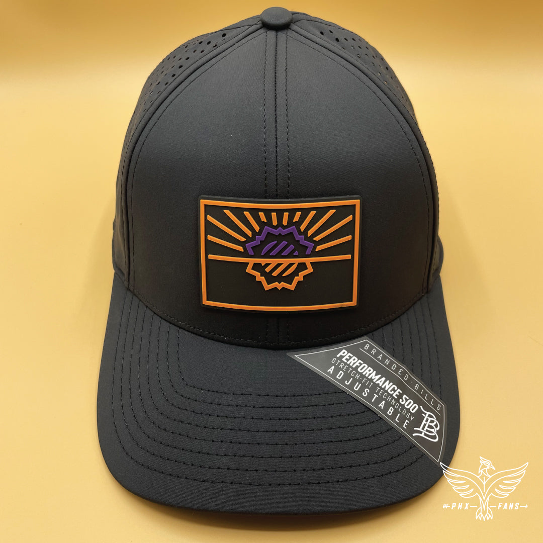 State of Hoops purple and orange Curved Performance hat