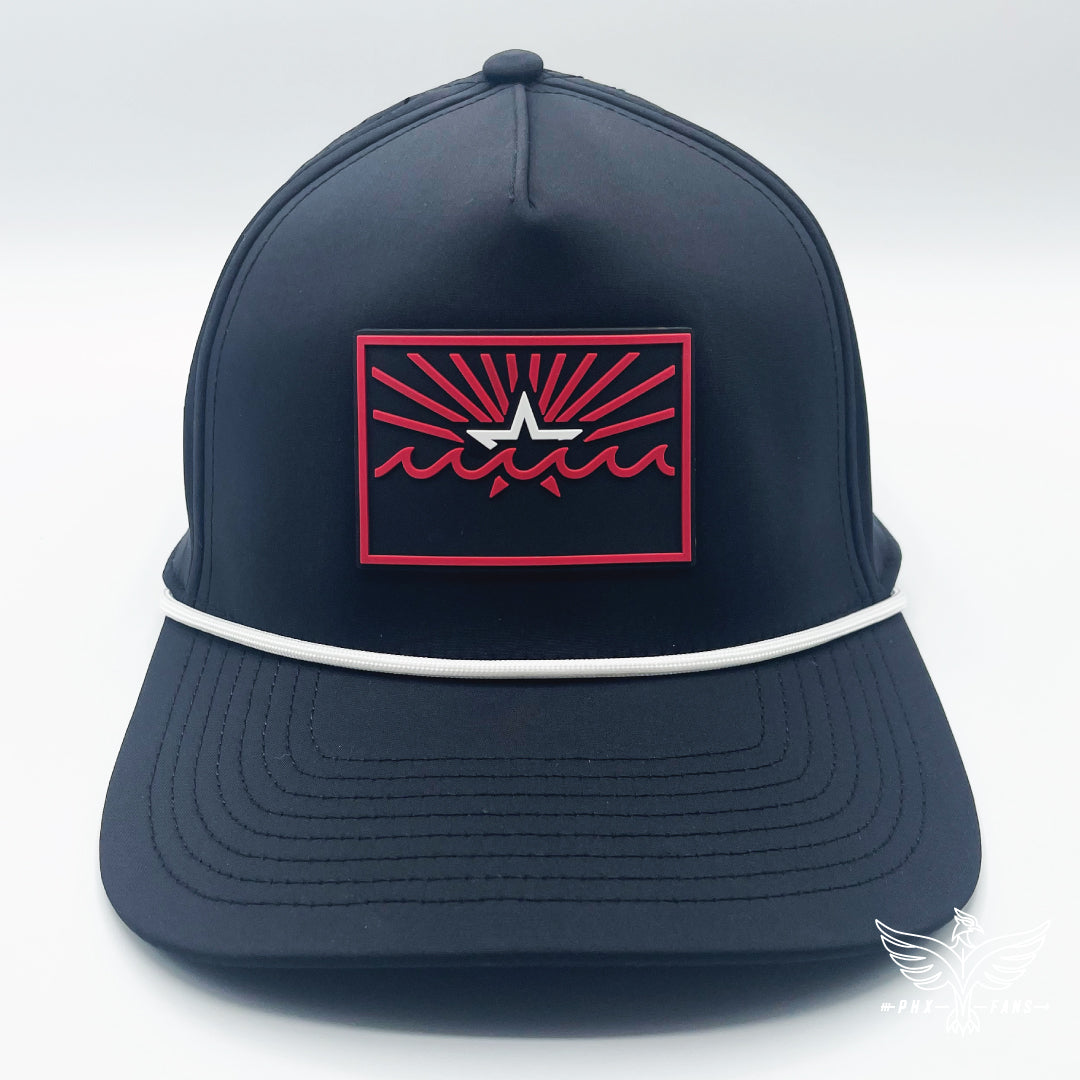 State of Football red and white Curved 5 Panel Rope Performance hat