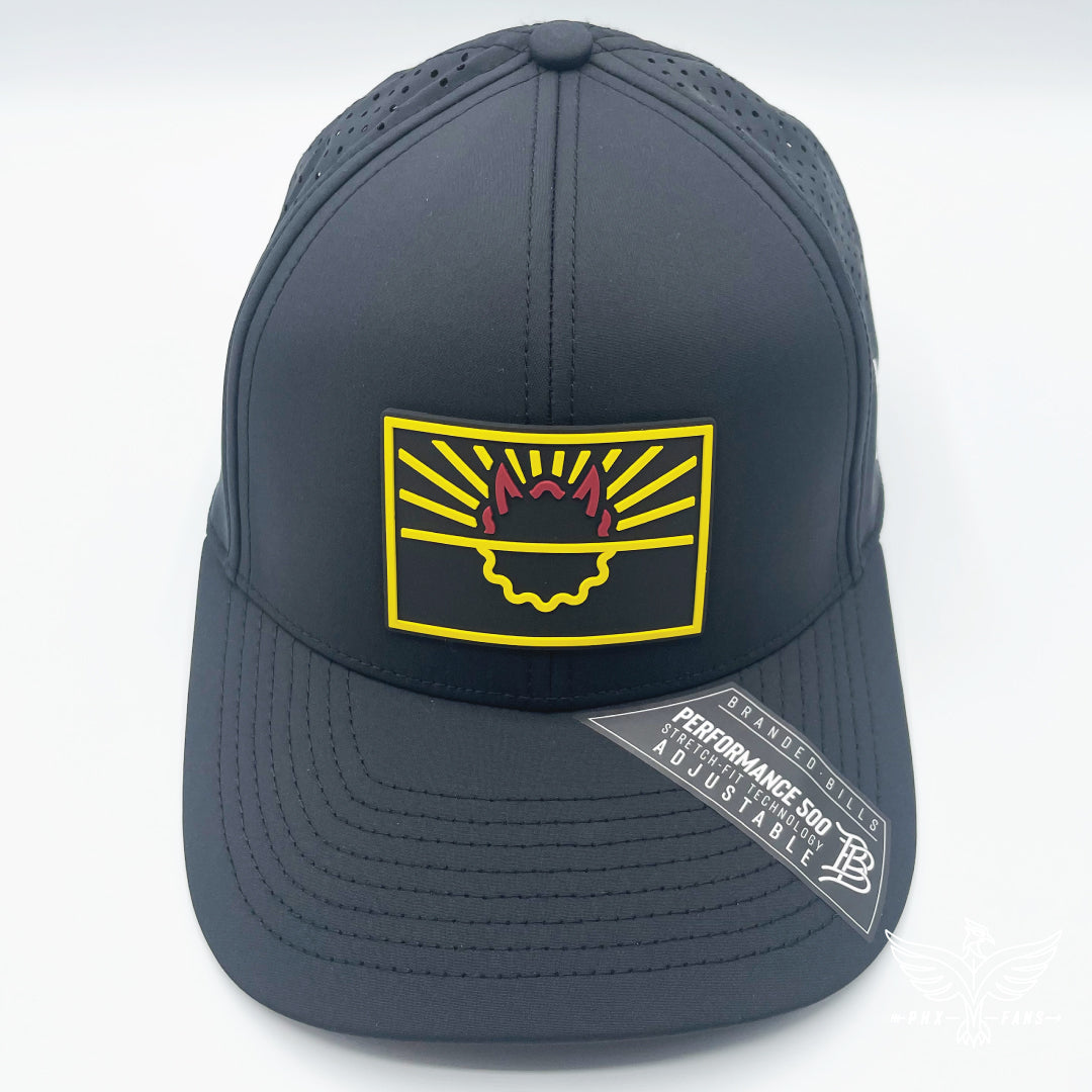 State of Hell maroon and gold Curved Performance hat