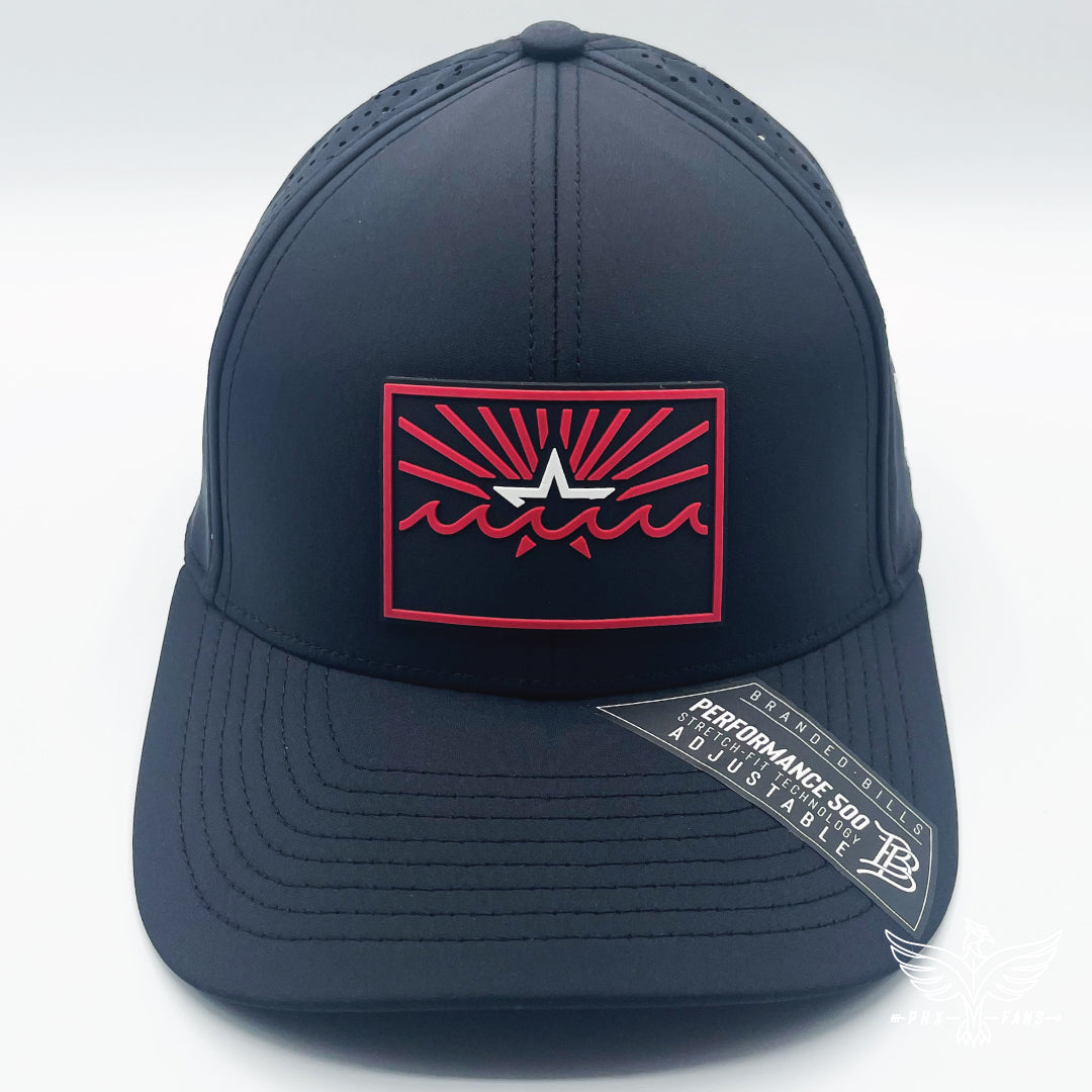 State of Football red and white Curved Performance hat