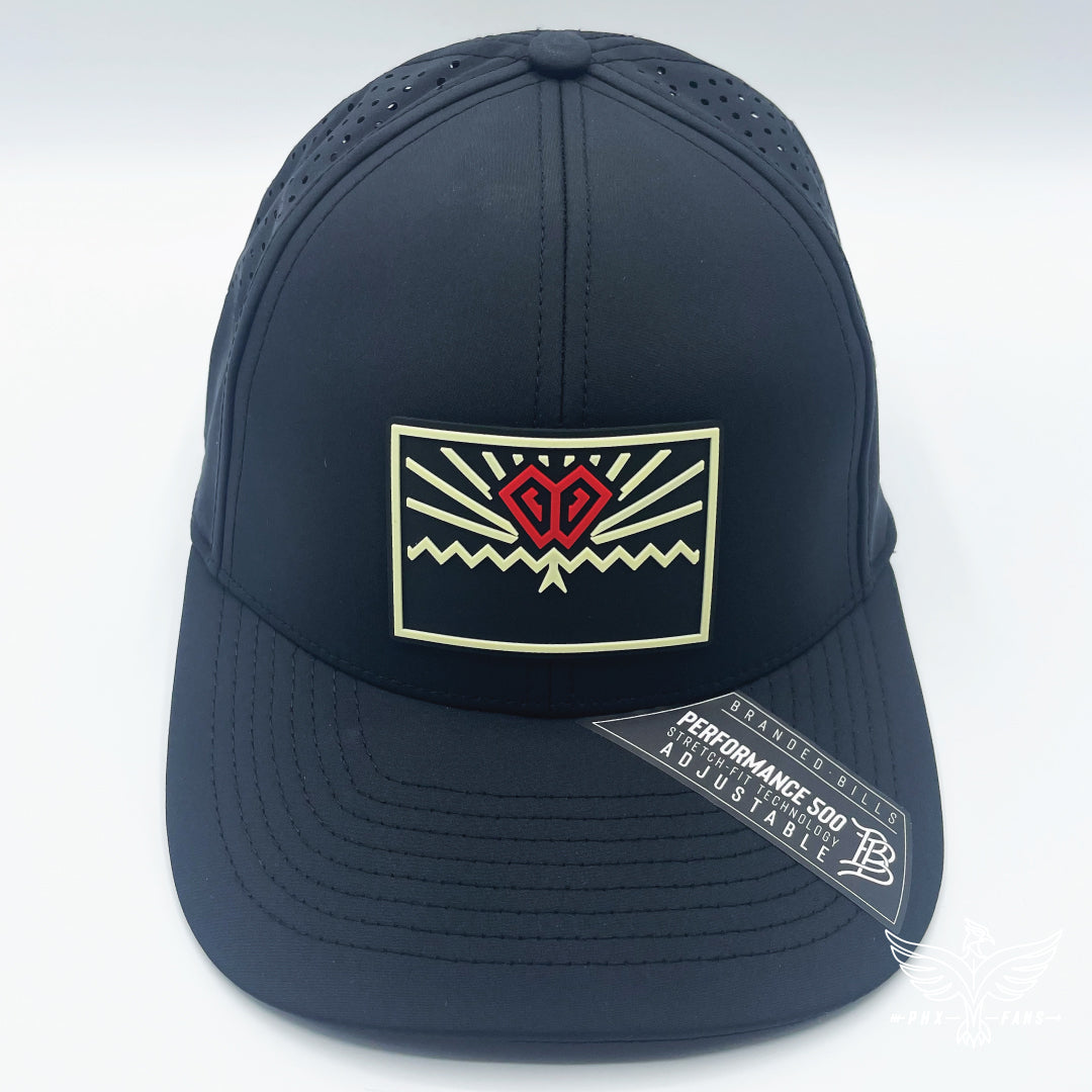 State of Baseball sand and red Curved Performance hat