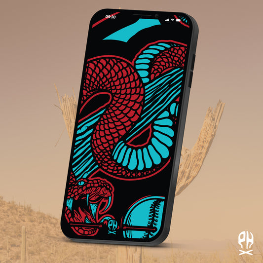 Saguaro Lumber Co. teal and red Phone Wallpaper