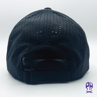 State of Hockey purple and sand Black Curved Performance hat
