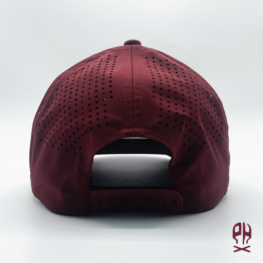 State of Hell maroon and gold 5 Panel Maroon Rope Performance hat