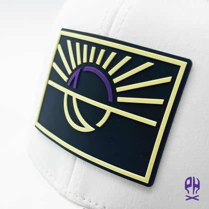 State of Hockey purple and sand White Elite Curved hat