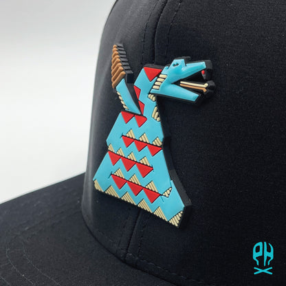 Kachina Snake Black Flat Performance hat