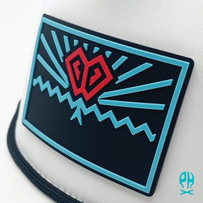 State of Baseball teal and red 5 Panel White Rope Performance hat