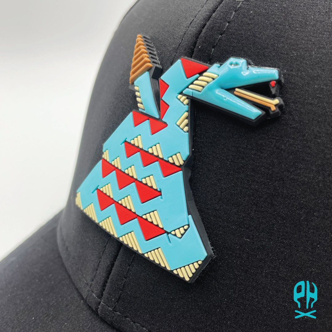 Kachina Snake Black Curved Performance hat