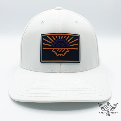 State of Hoops purple and orange White Elite Curved hat