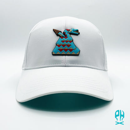 Kachina Snake White Curved Performance hat