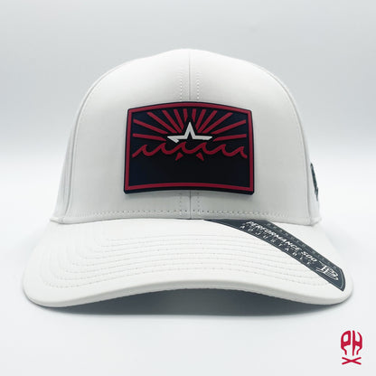 State of Football red and white White Curved Performance hat