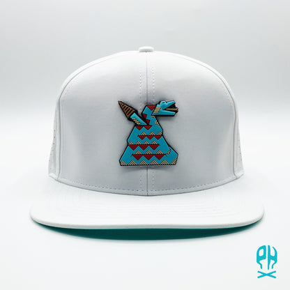 Kachina Snake White Flat Performance hat