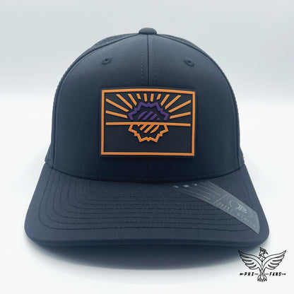 State of Hoops purple and orange Black Elite Curved hat