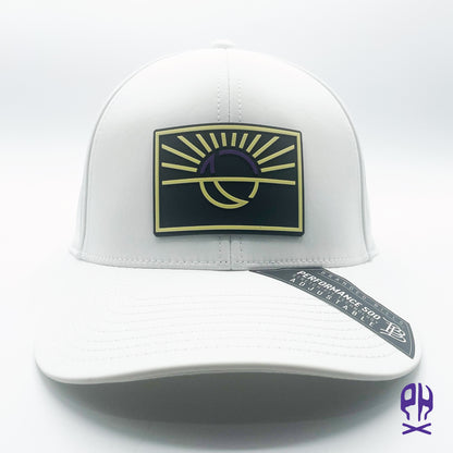 State of Hockey purple and sand White Curved Performance hat