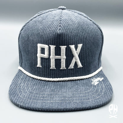 PHX Skull City gray corduroy hat