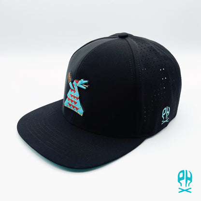 Kachina Snake Black Flat Performance hat