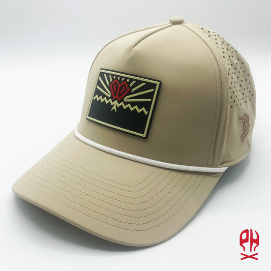 State of Baseball sand and red 5 Panel Desert Rope Performance hat