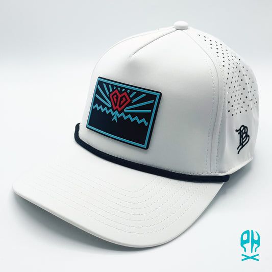 State of Baseball teal and red 5 Panel White Rope Performance hat