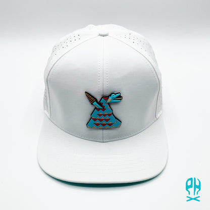 Kachina Snake White Flat Performance hat