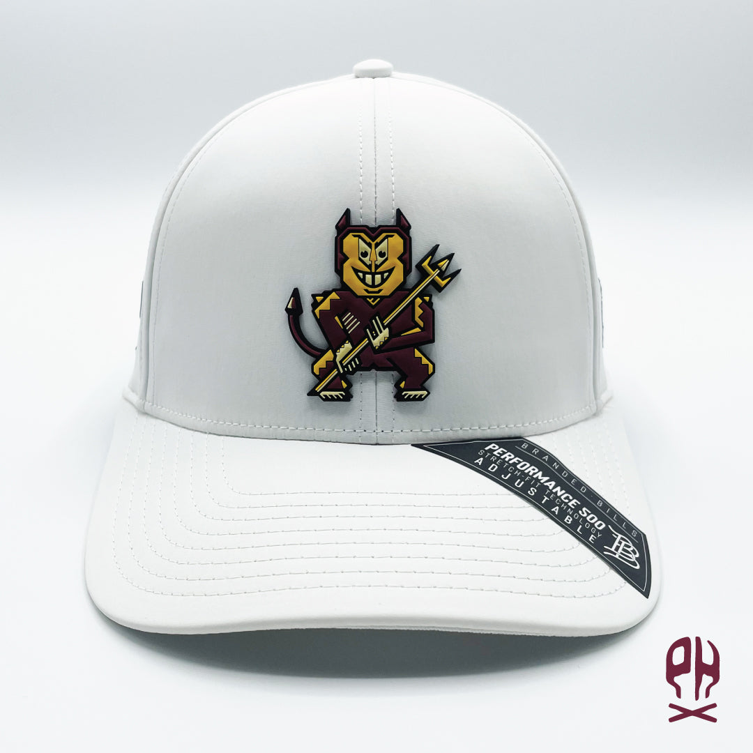 Kachina Diablo White Curved Performance hat